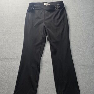 Dress Pants Womens Medium Black Career Stretch Buckle Slacks 89th + Madison